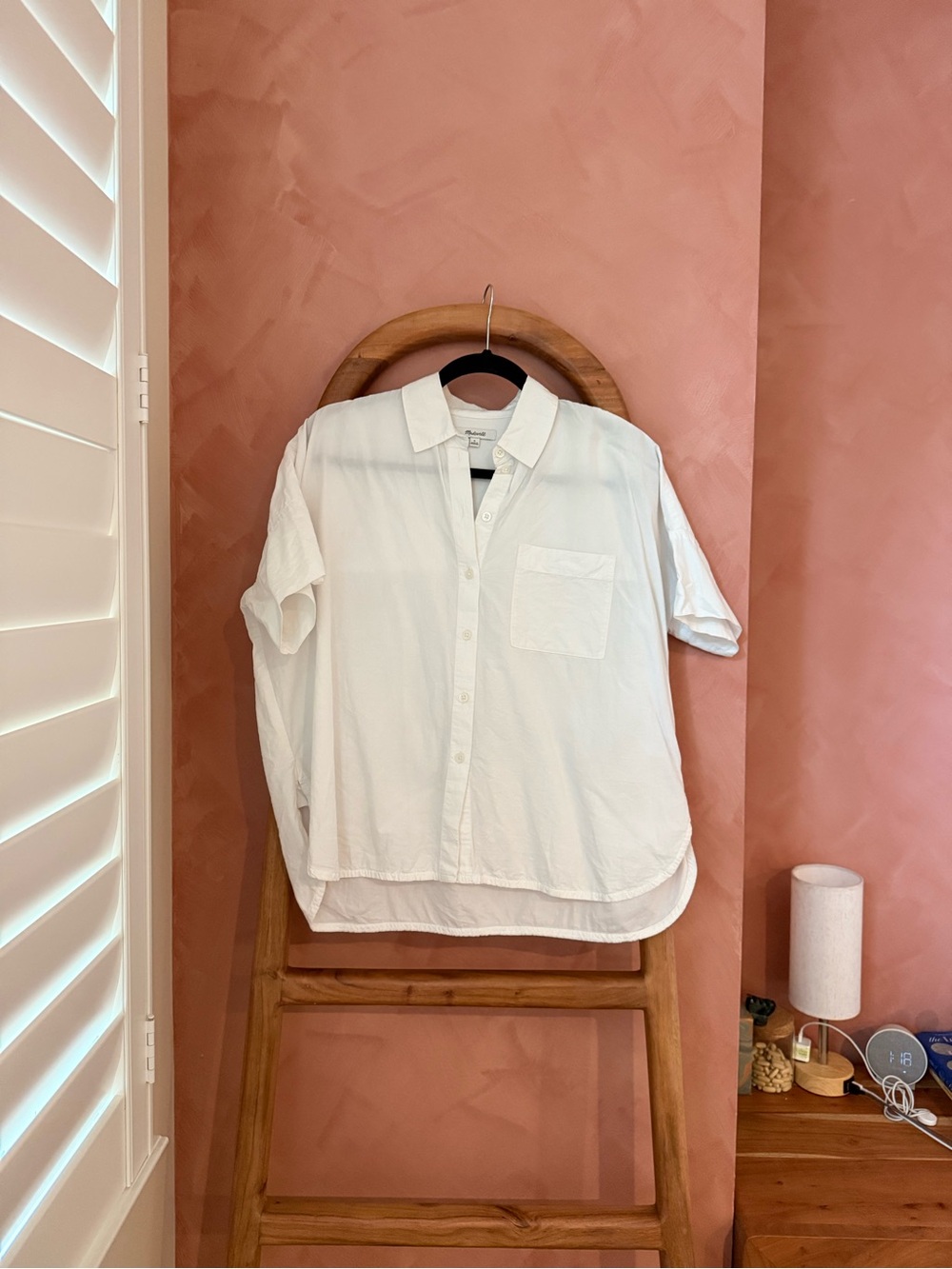 Madewell Classic White Short-Sleeve Button-Up Shirt
